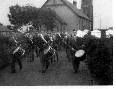 The band on parade at Portrush, 1954
